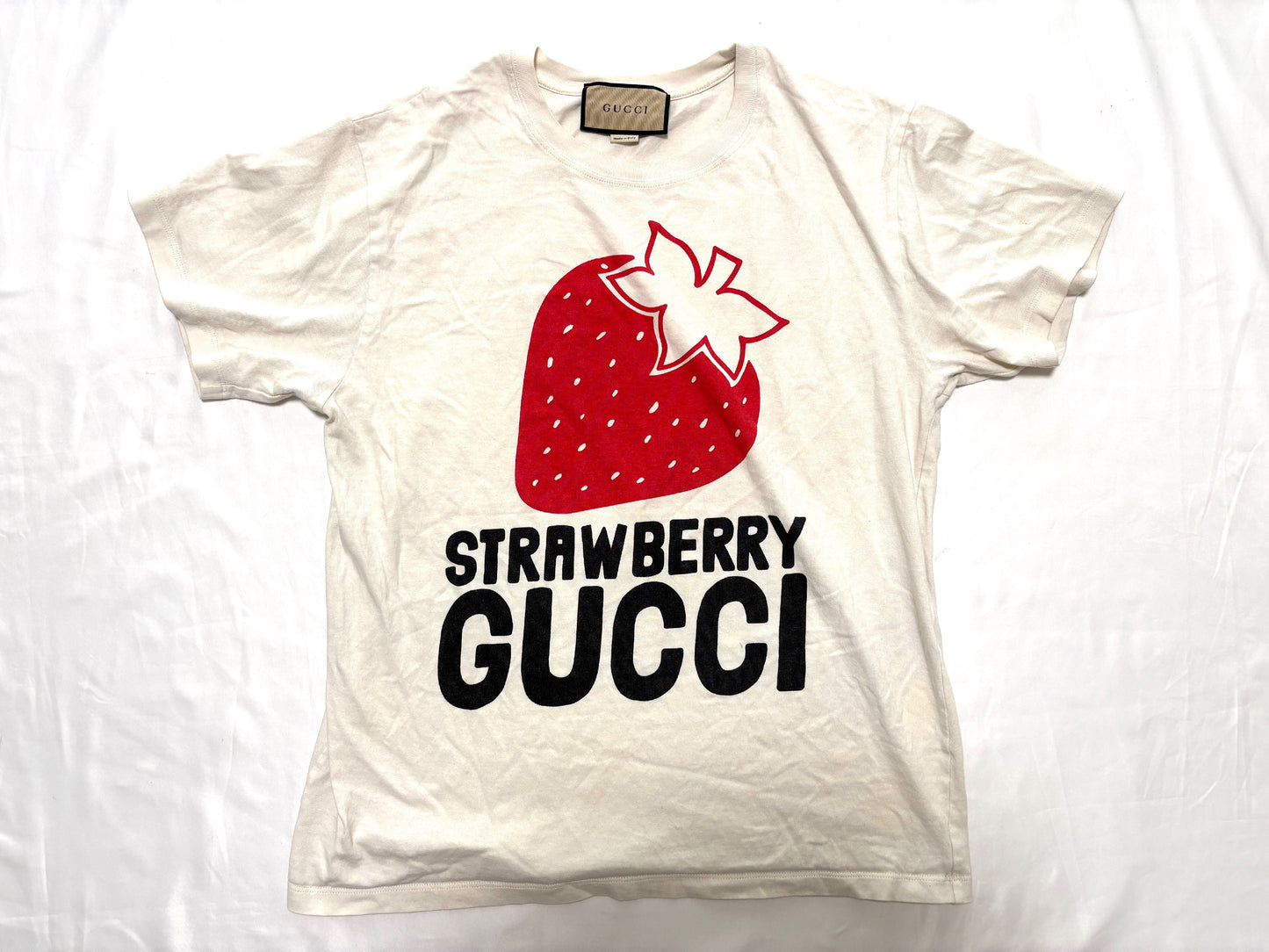 GUCCI 615044 XJDZU Strawberry White Size XS T-shirt