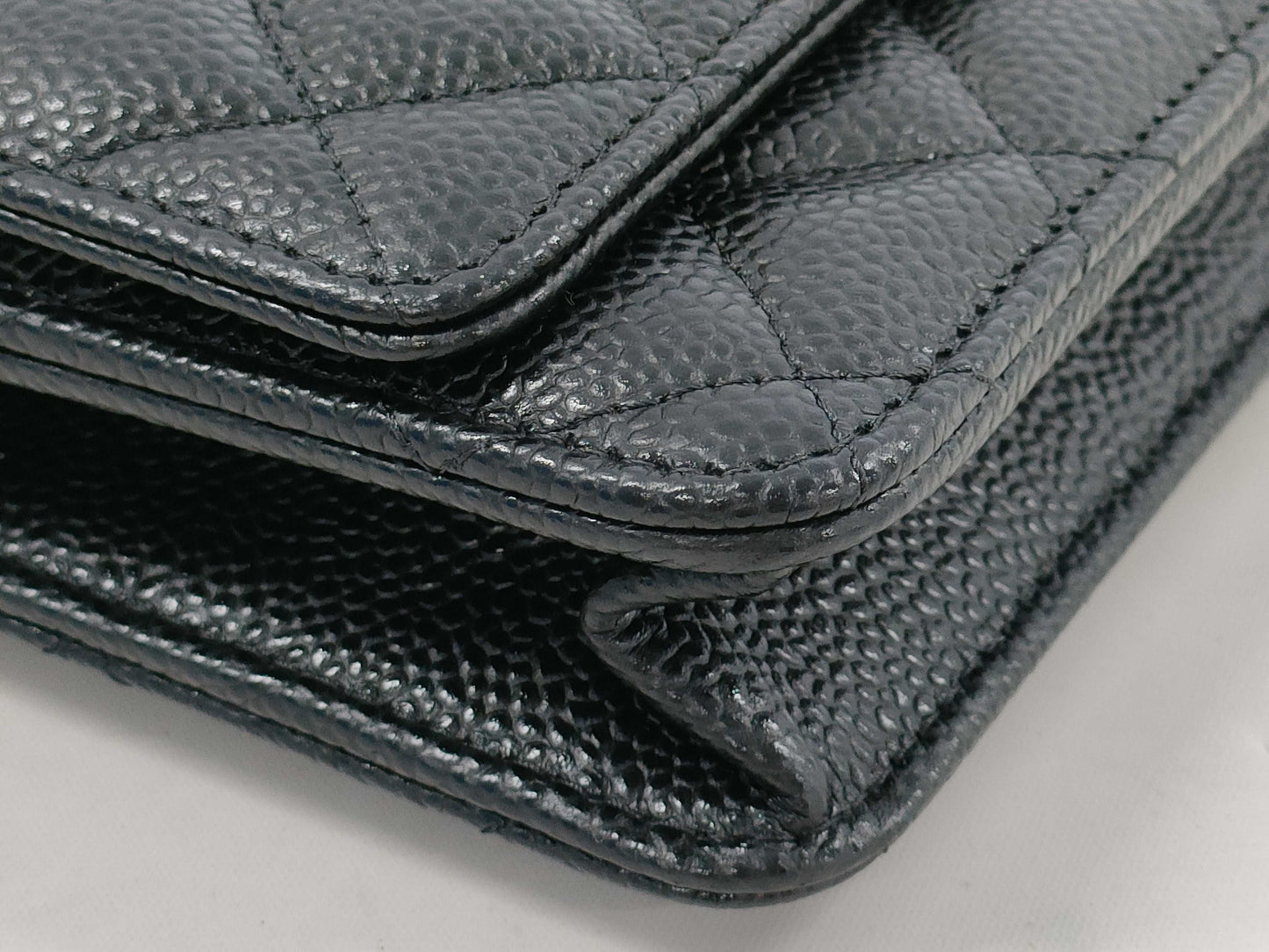 CHANEL Caviar Leather Chain Wallet in Black with Gold Hardware, KHGAAENK Random Plate, Authentic Store Purchase Receipt Included. Shoulder Bag