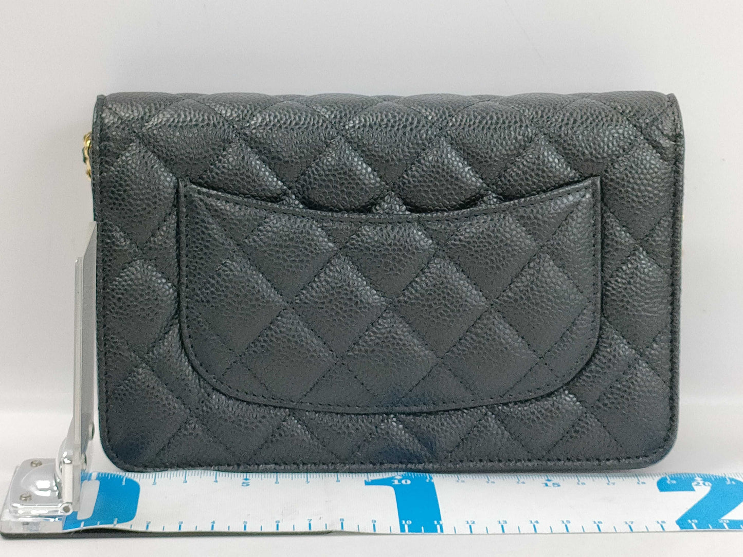 CHANEL Caviar Leather Chain Wallet in Black with Gold Hardware, KHGAAENK Random Plate, Authentic Store Purchase Receipt Included. Shoulder Bag