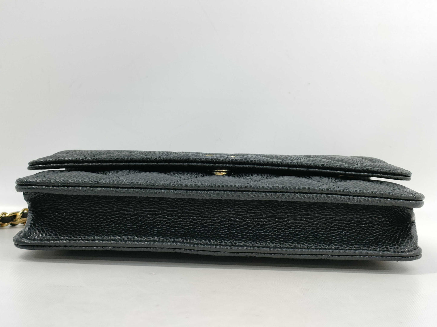 CHANEL Caviar Leather Chain Wallet in Black with Gold Hardware, KHGAAENK Random Plate, Authentic Store Purchase Receipt Included. Shoulder Bag