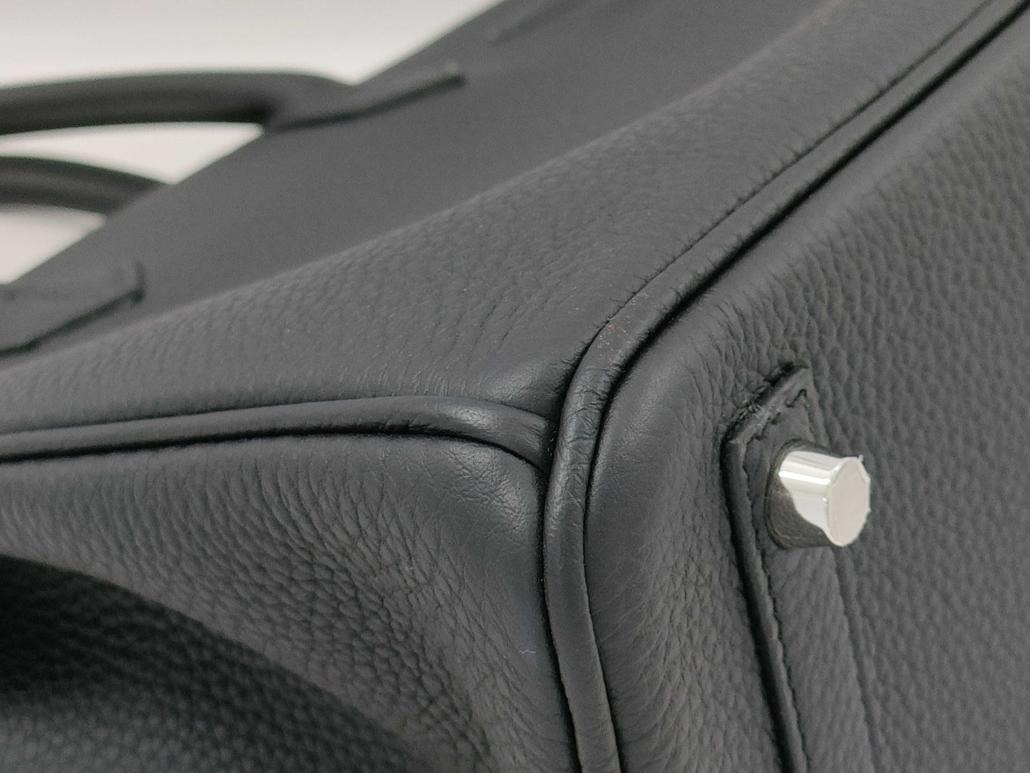 HERMES Birkin 30 Togo Black Handbag with Silver Hardware and W Stamp, Partially Removed Protective Sticker