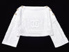 CHANEL Coco Mark Cropped Knit Top, Size 34