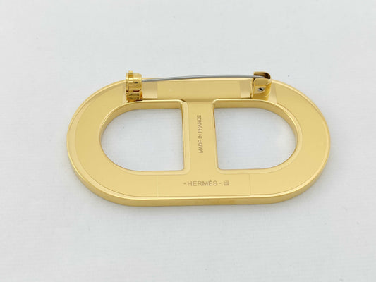 HERMES Chaine d'Ancre Brooch, Gold Hardware, Protective Film Included