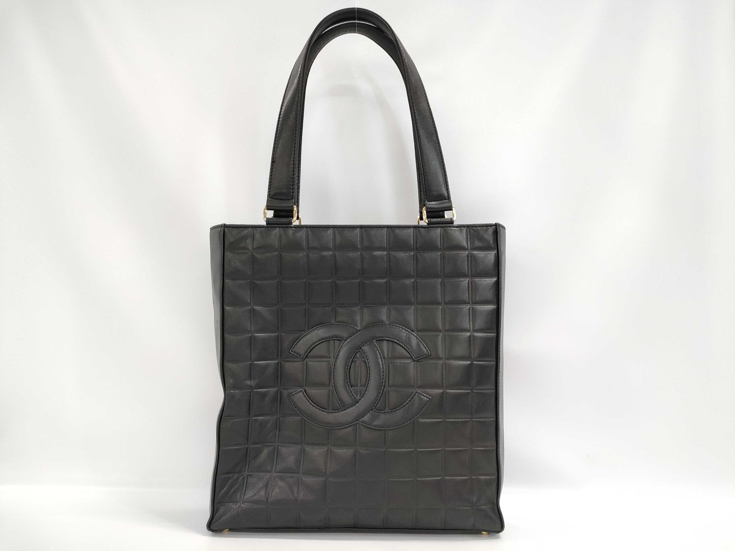 CHANEL Coco Mark Tote Bag with Chocolate Bar Sticker