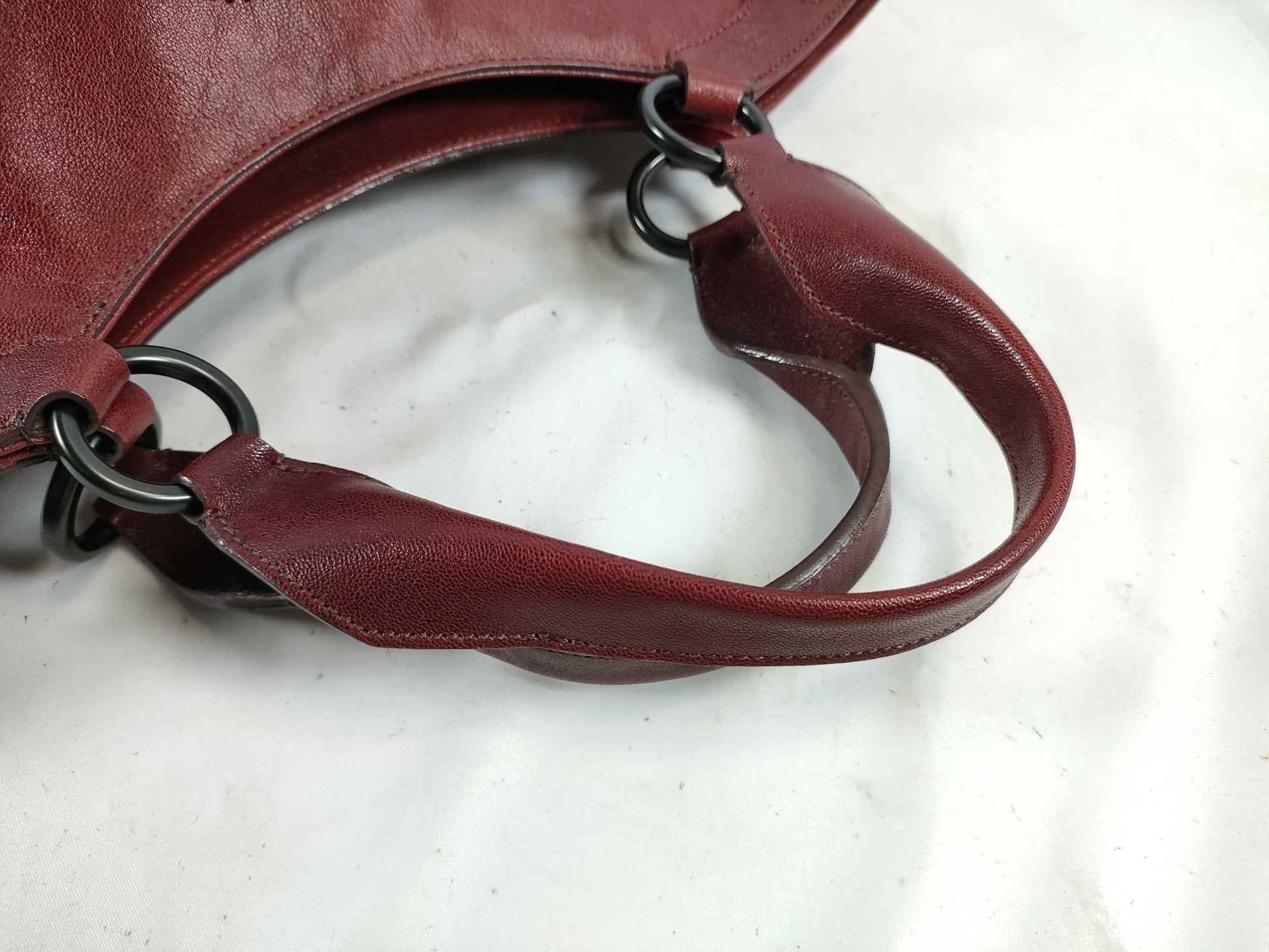 Cartier Burgundy Calfskin Tote Bag Marcello Handbag