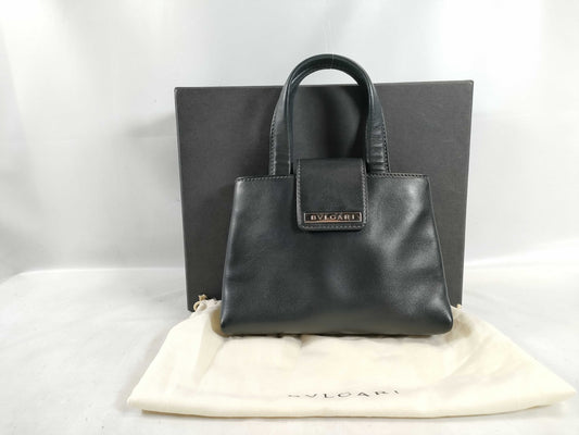 BVLGARI Bulgari Mini Handbag All Leather Black Handbag