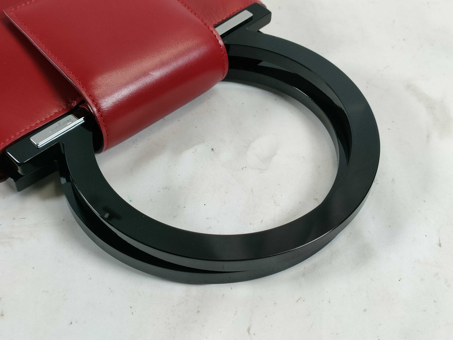 Salvatore Ferragamo Gancini plastic handle handbag