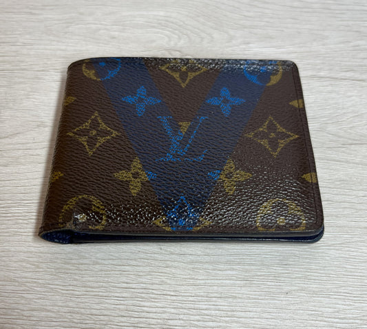 LOUIS VUITTON Multiple Blue Logo Wallet