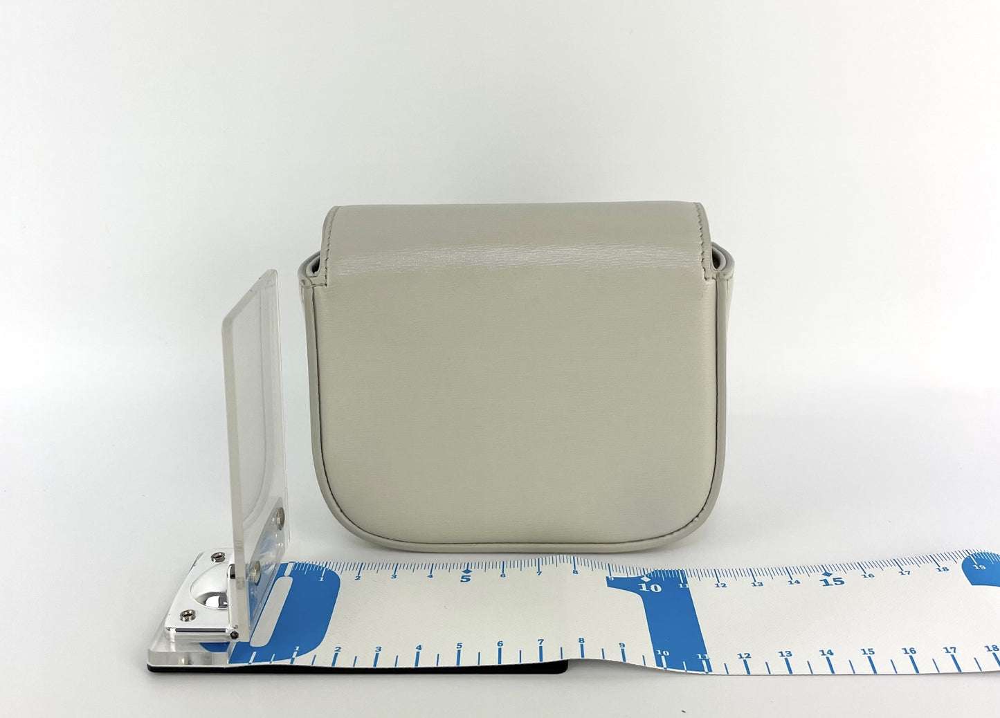 CELINE Claude Triomphe Gray Leather Shoulder Bag