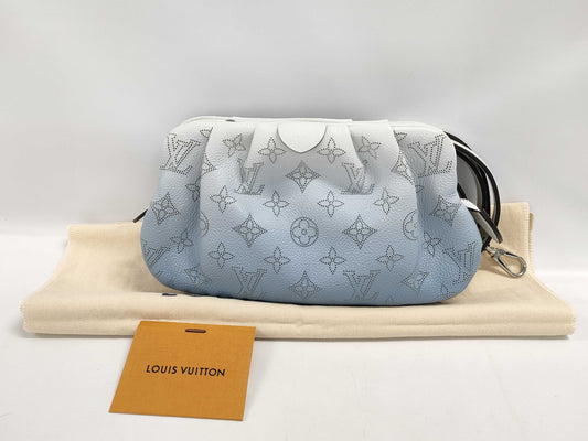 LOUIS VUITTON Scala Mini Monogram Mahina Light Blue M80497 RFID Shoulder Bag