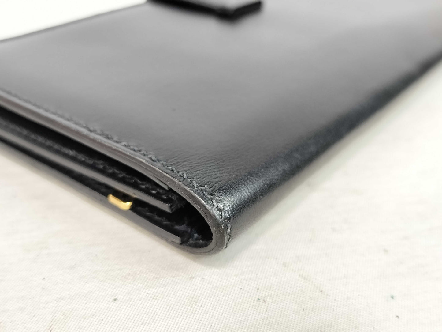 HERMES Bearn HERMES Bearn souffle box calf wallet with D markings