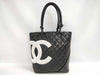 CHANEL Cambon Line Handbag, Lambskin, with Coco Mark, Black and White, with Seal