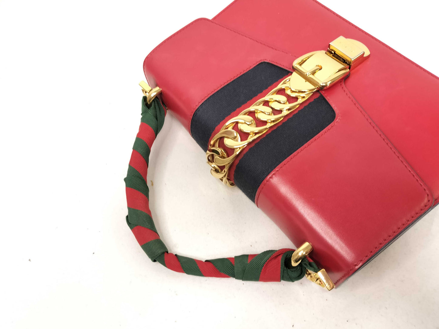 GUCCI GUCCI Sylvie Leather Red Shoulder Bag Handbag