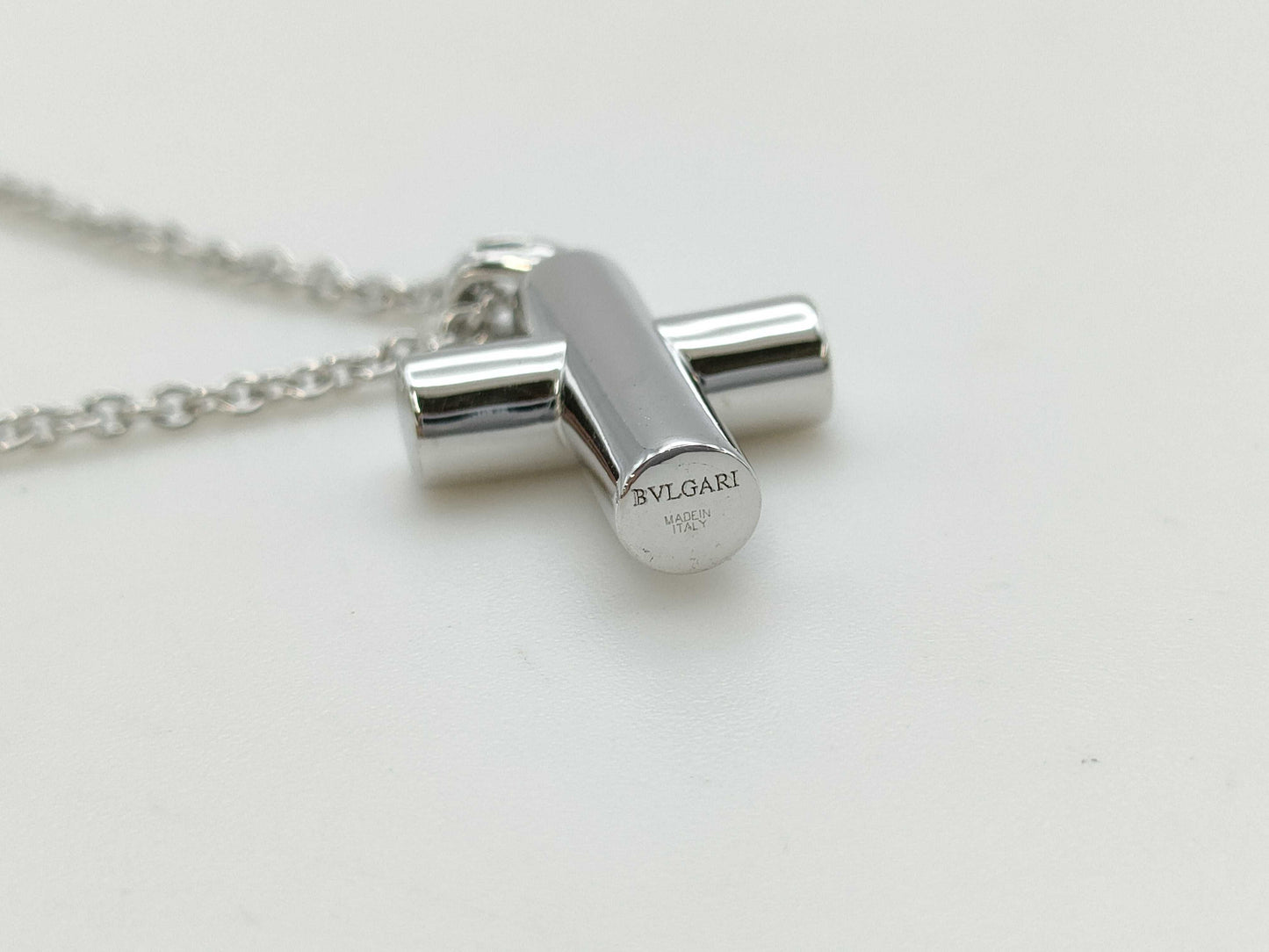 BVLGARI Latin Cross Necklace, WG 750, 9.2g