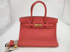 HERMES Birkin 30 Taurillon Geranium R Stamped Handbag
