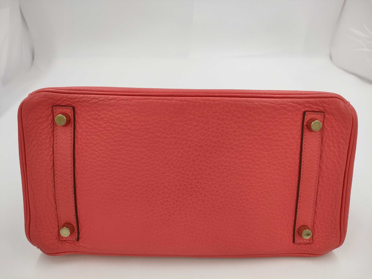 HERMES Birkin 30 Taurillon Geranium R Stamped Handbag