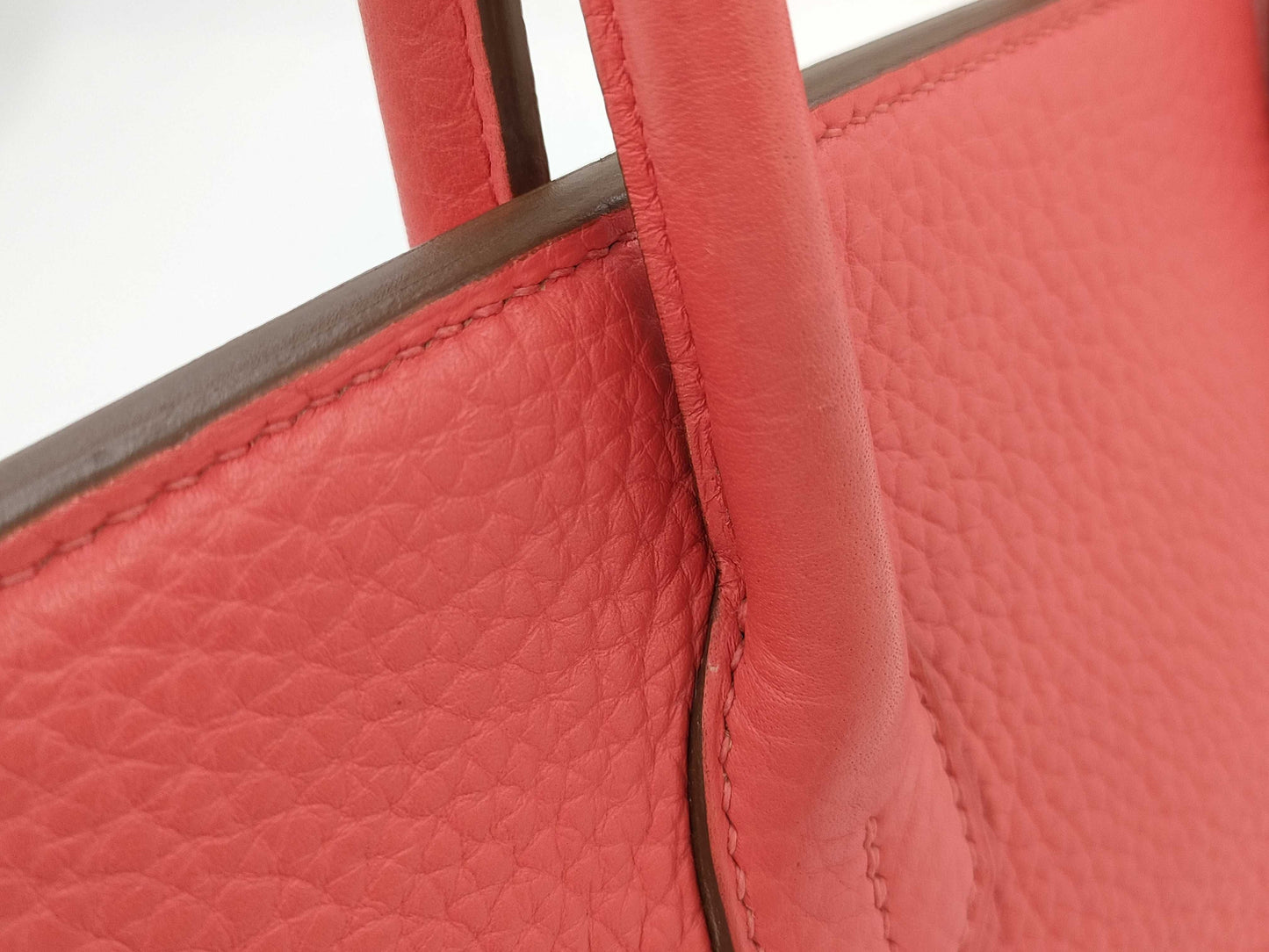 HERMES Birkin 30 Taurillon Geranium R Stamped Handbag