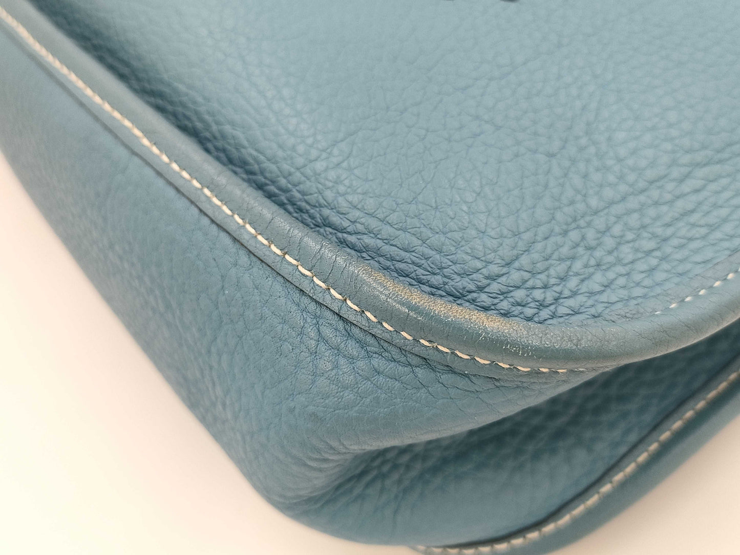 HERMES Evelyn Evelyn Taurillon Blue Jean F Stamped Shoulder Bag