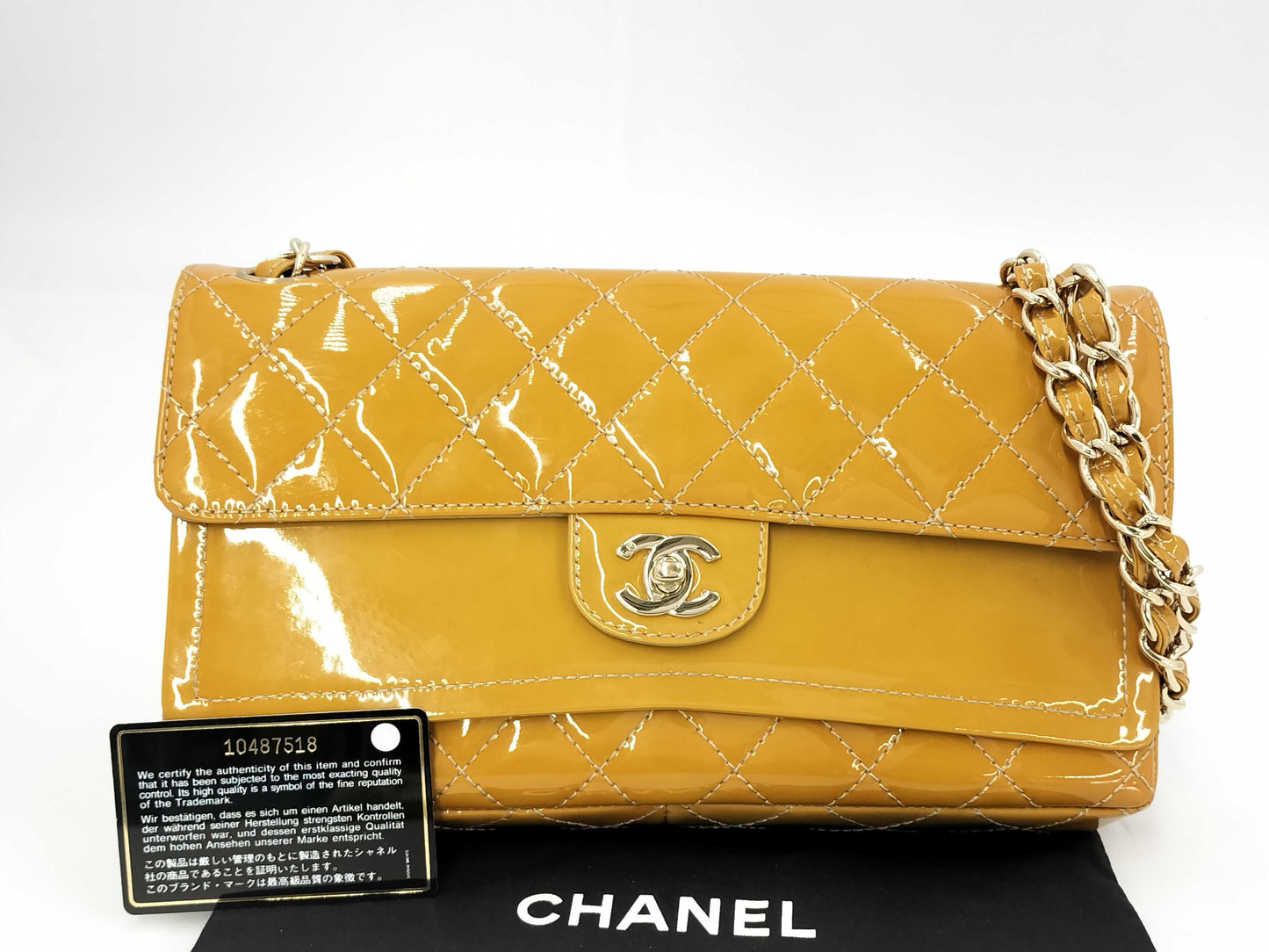 CHANEL CHANEL Matelasse Turnlock Double Flap Enamel Shoulder Bag
