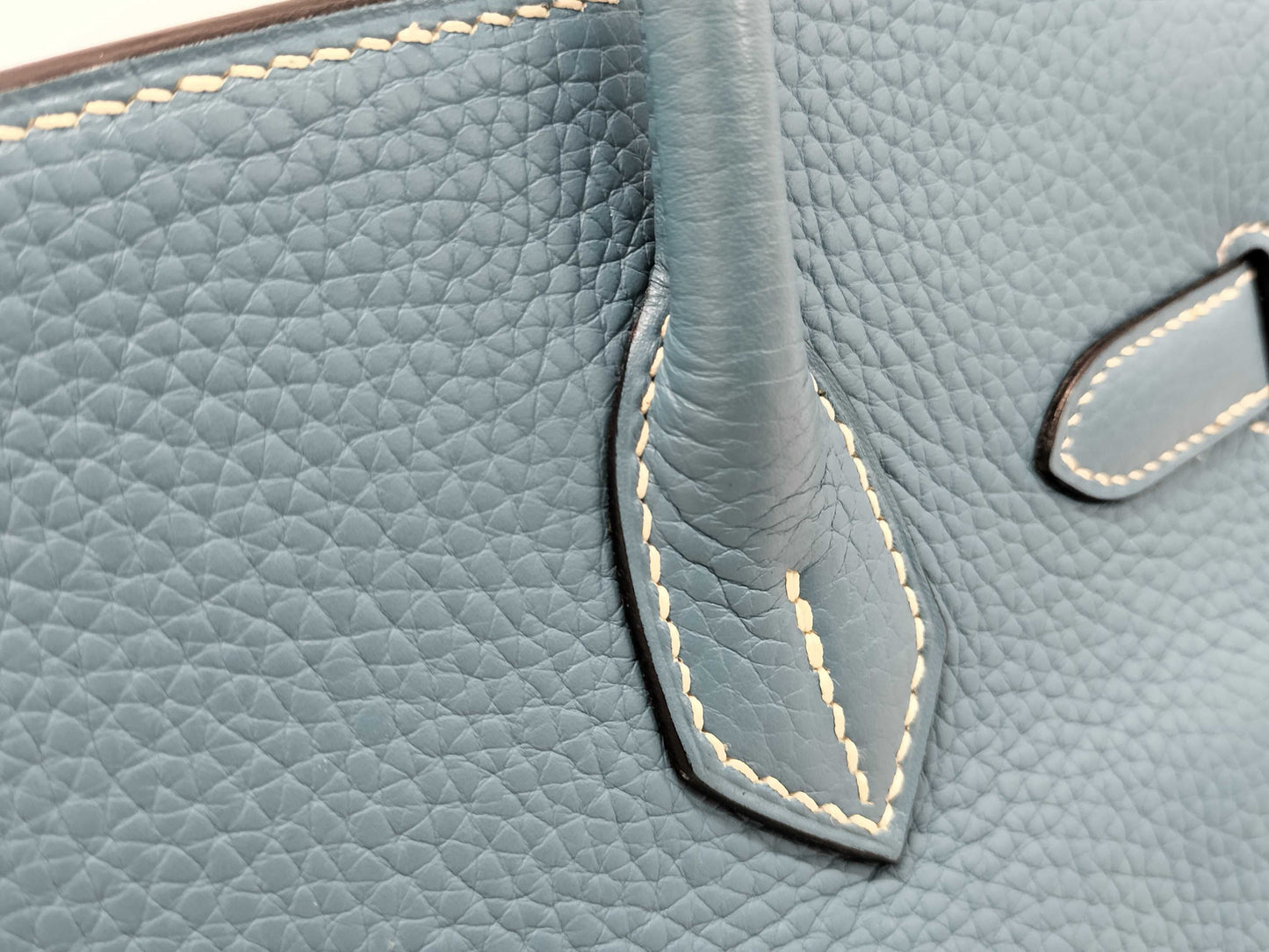 HERMES HERMES Birkin 30 Blue □I Cadena Crochet Handbag