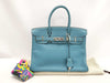 HERMES HERMES Birkin 30 Blue □I Cadena Crochet Handbag