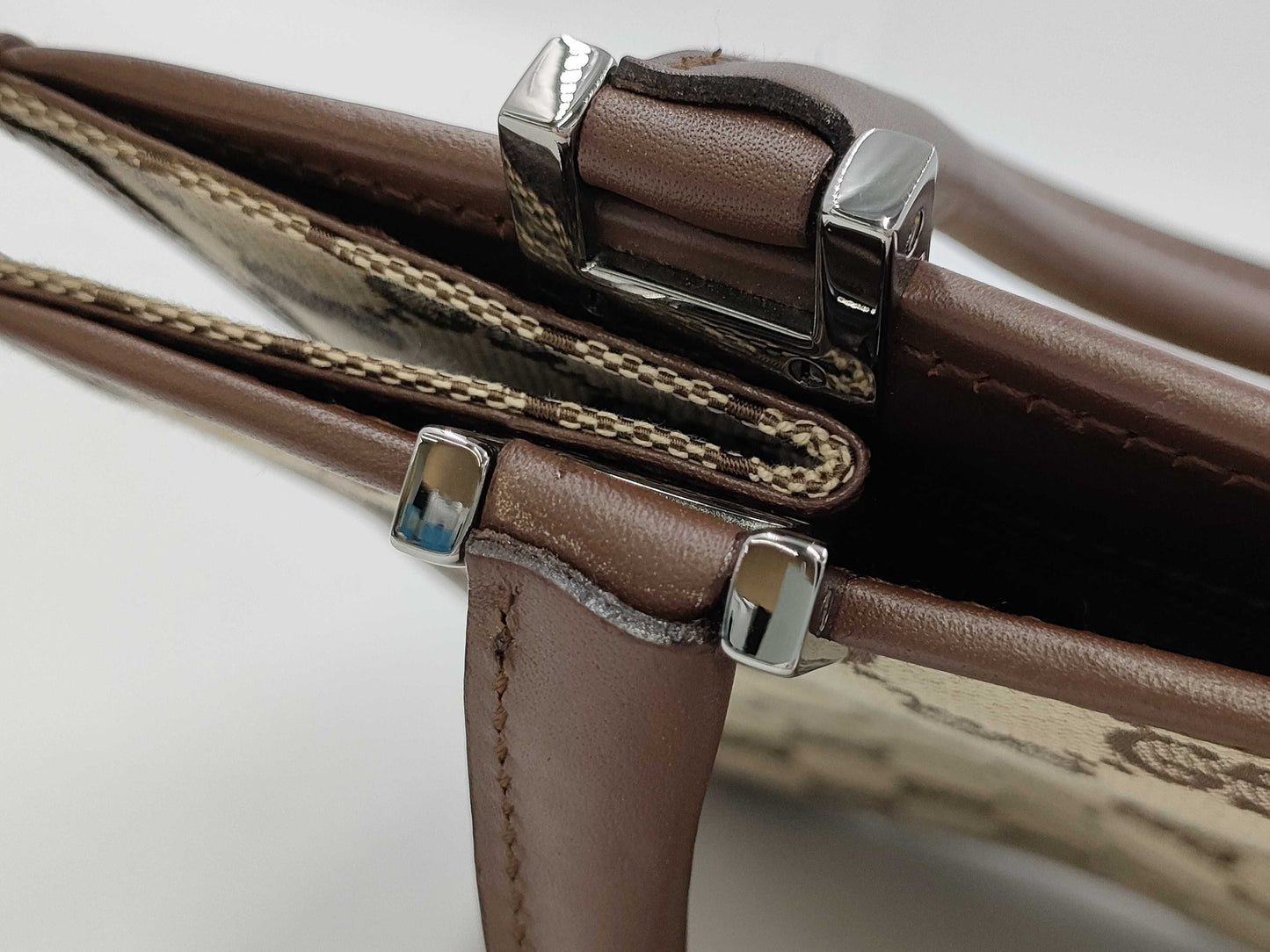 GUCCI Jackie Handbag Brown/GG Canvas 002・1065 Handbag