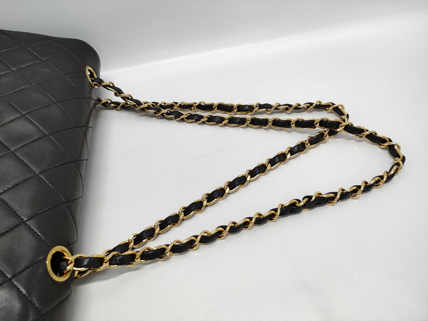 CHANEL Double Flap Matelasse Black Shoulder Bag