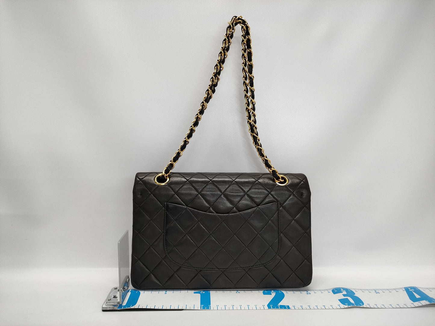 CHANEL Double Flap Matelasse Black Shoulder Bag