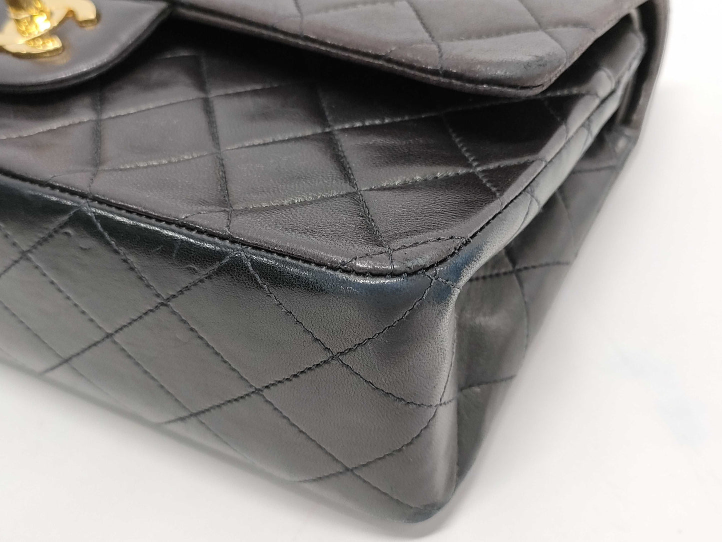 CHANEL Double Flap Matelasse Black Shoulder Bag