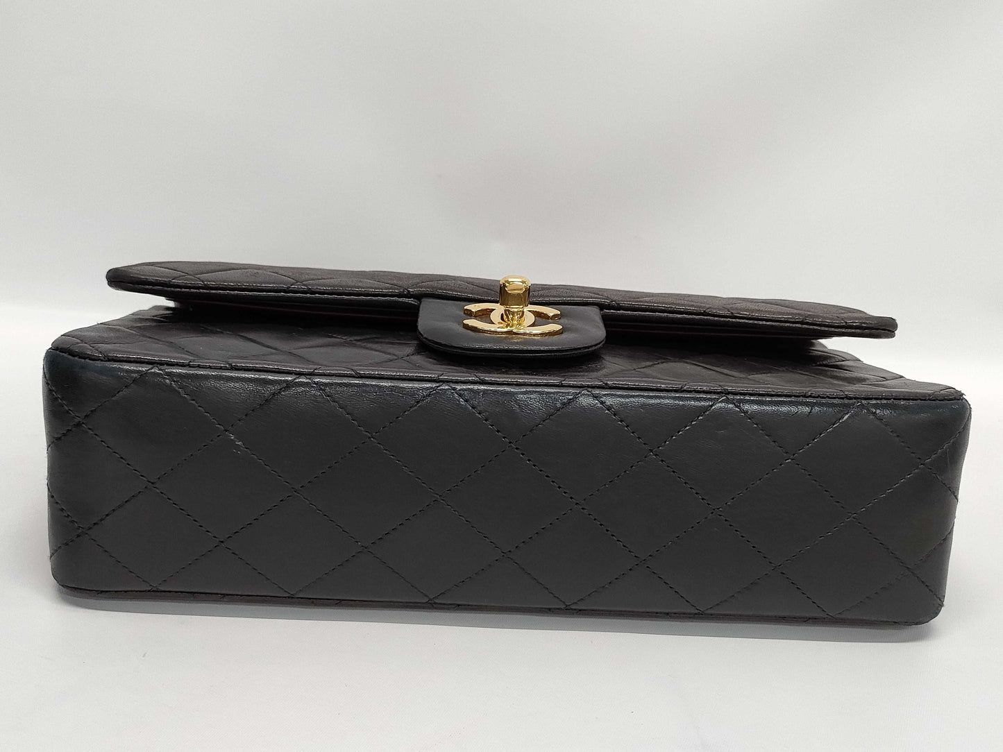 CHANEL Double Flap Matelasse Black Shoulder Bag