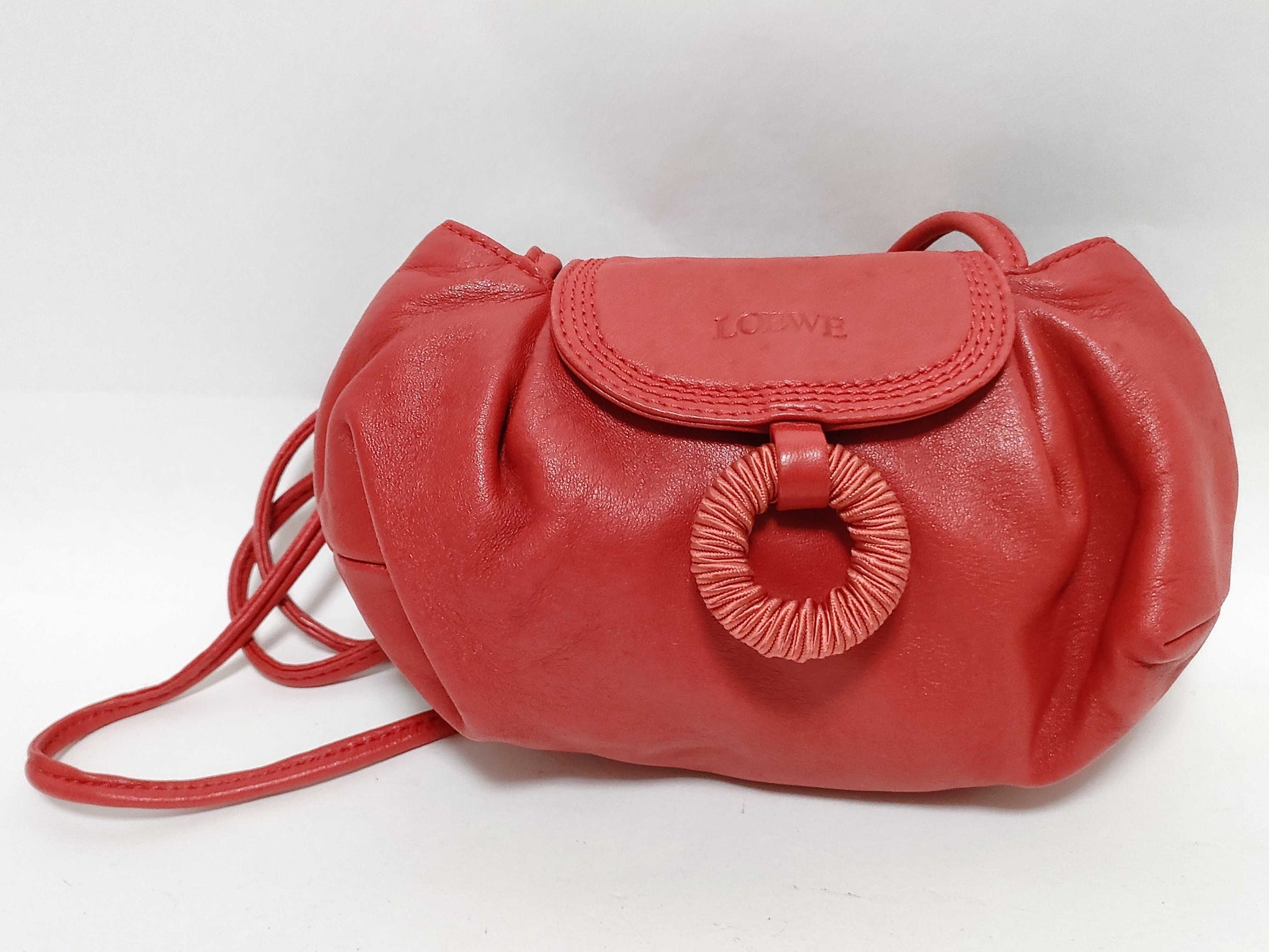 LOEWE Loewe Shoulder Bag Leather Red Shoulder Bag