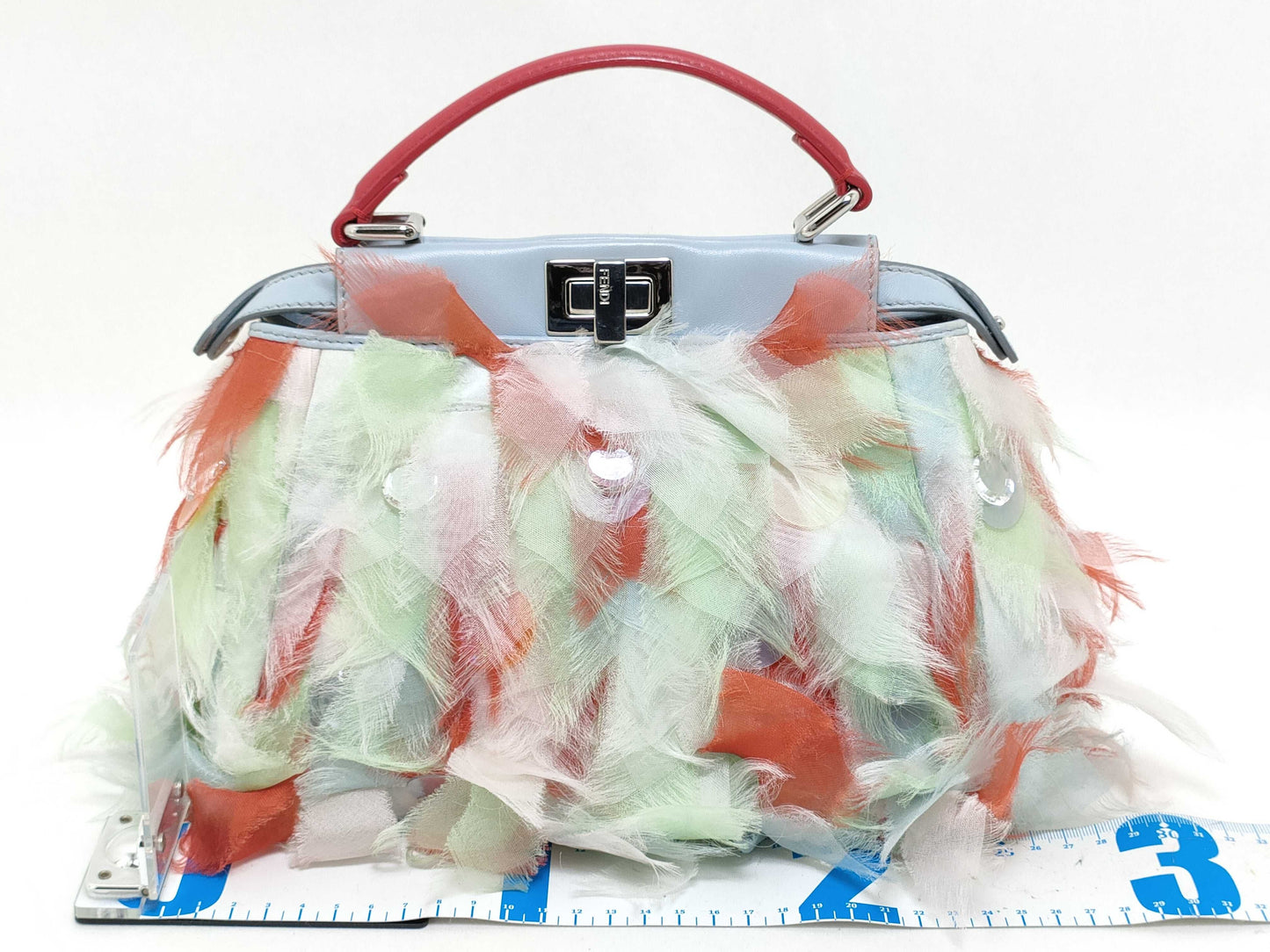 FENDI NetFendi Feather Peekaboo Handbag