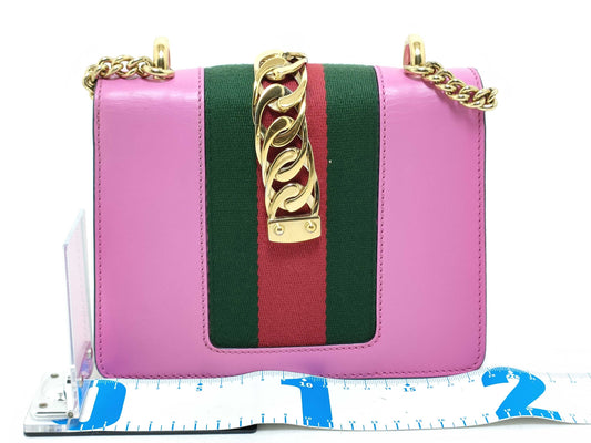 GUCCI GUCCI GUCCI Sylvie Shoulder Bag Leather Pink Shoulder Bag