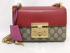 GUCCI GG Supreme Chain Shoulder Bag 409487 Red Beige Shoulder Bag