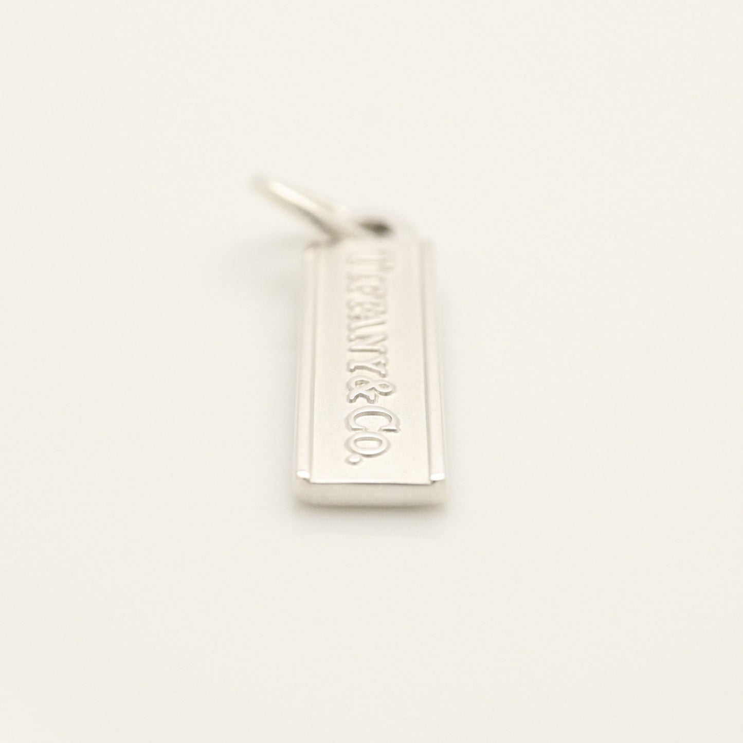 Tiffany & Co. Logo Bar Plate Necklace Pendant in Sterling Silver , Weight: 5.03g
