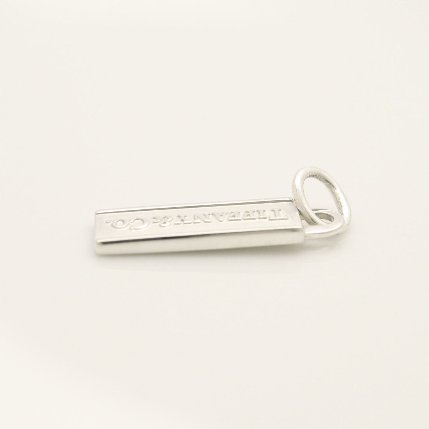 Tiffany & Co. Logo Bar Plate Necklace Pendant in Sterling Silver , Weight: 5.03g
