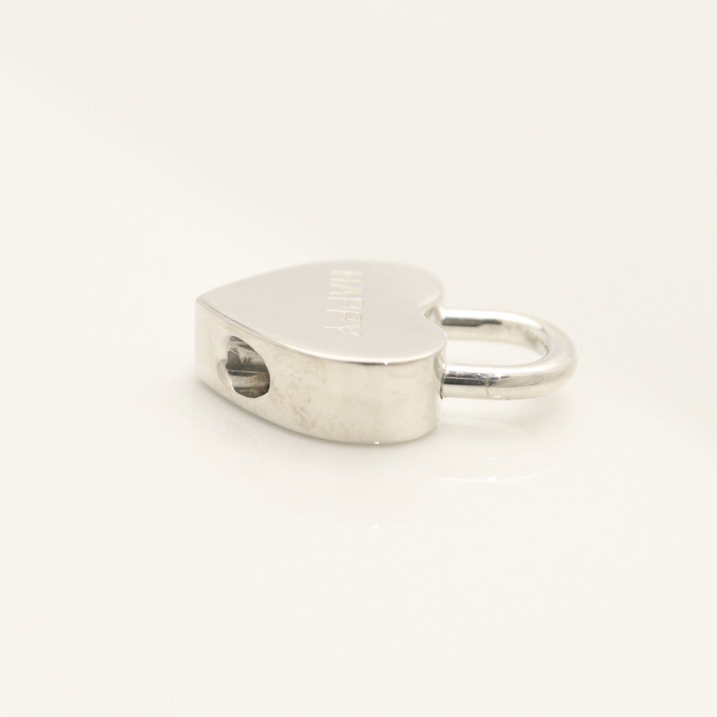 Tiffany & Co. Heart Lock HAPPY Charm, 925 Sterling Silver, 8.31g