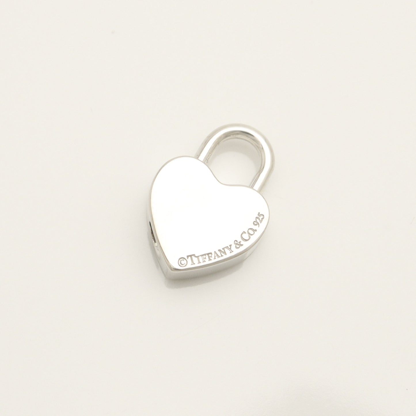 Tiffany & Co. Heart Lock HAPPY Charm, 925 Sterling Silver, 8.31g
