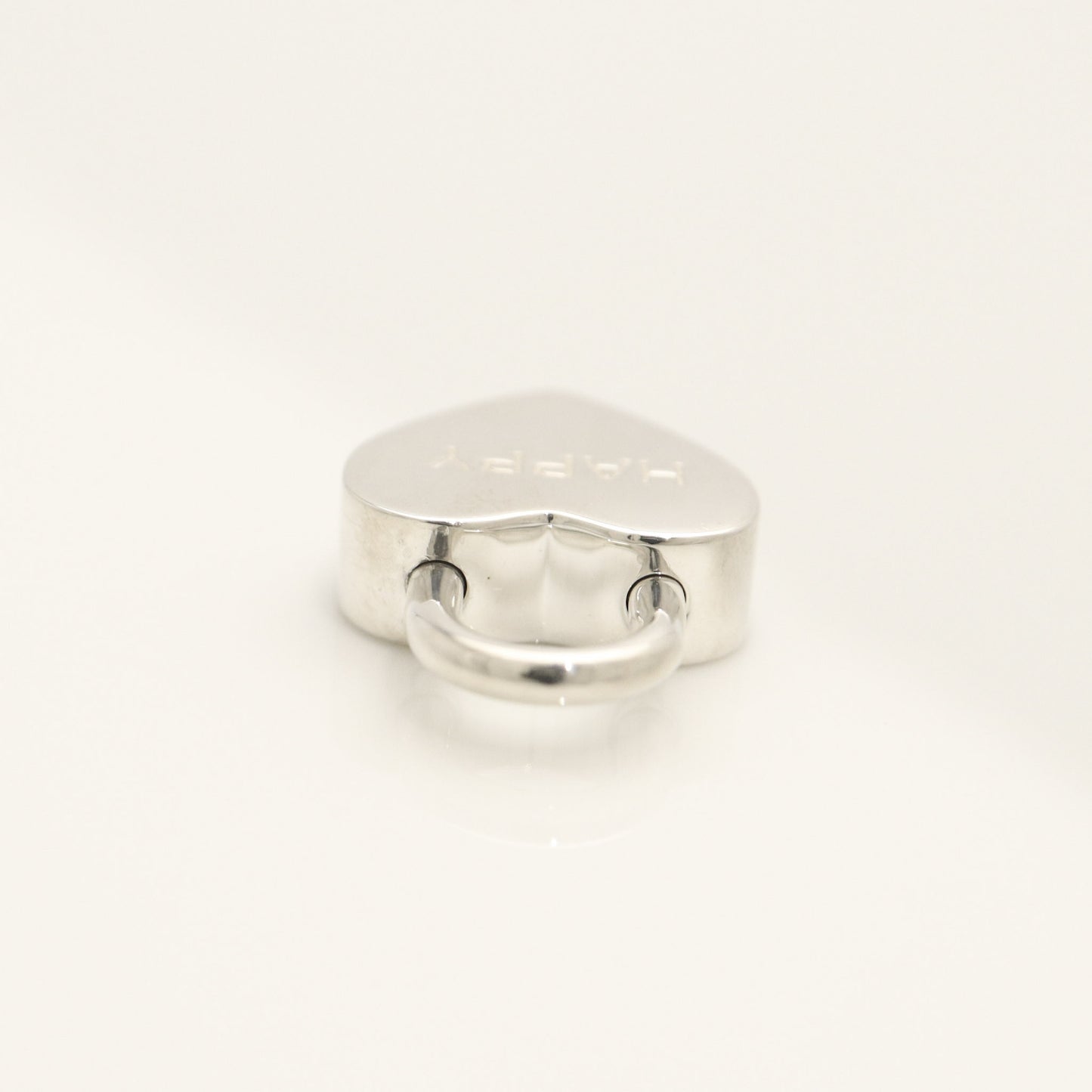 Tiffany & Co. Heart Lock HAPPY Charm, 925 Sterling Silver, 8.31g
