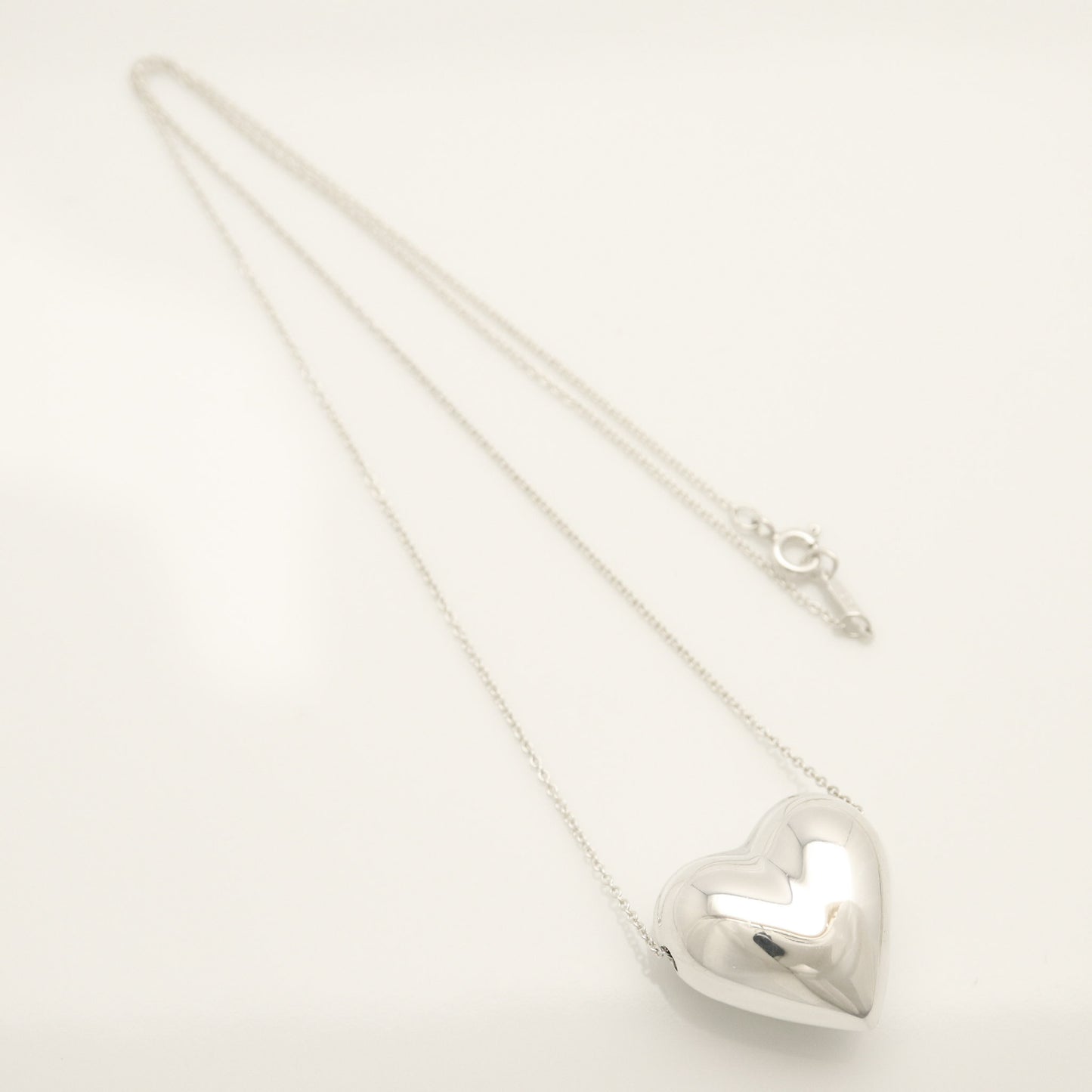 Tiffany & Co. Puff Heart Necklace Pendant, Sterling Silver , Weight: 11.96g