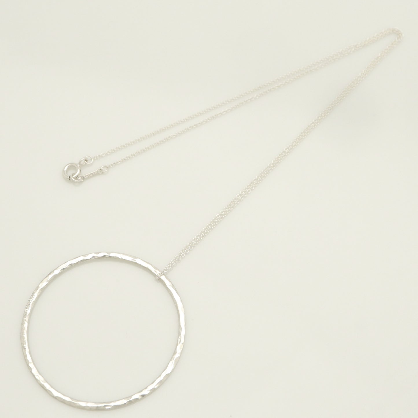 Tiffany & Co. TIFFANY & Co. Logo Barhamard Circle Necklace Pendant in Sterling Silver Weight: 3.02g