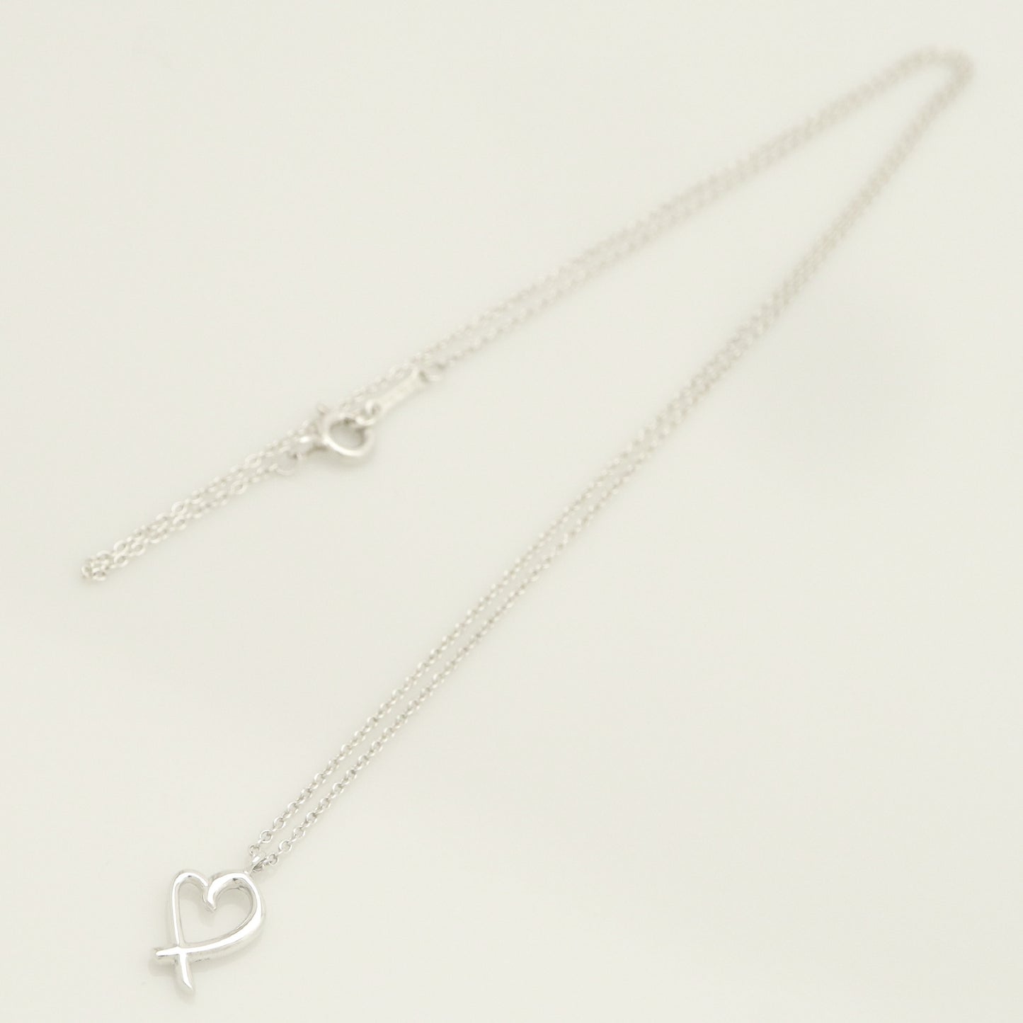 Tiffany & Co. Mini Loving Heart Necklace Pendant, 925 Sterling Silver, Weight 1.57g