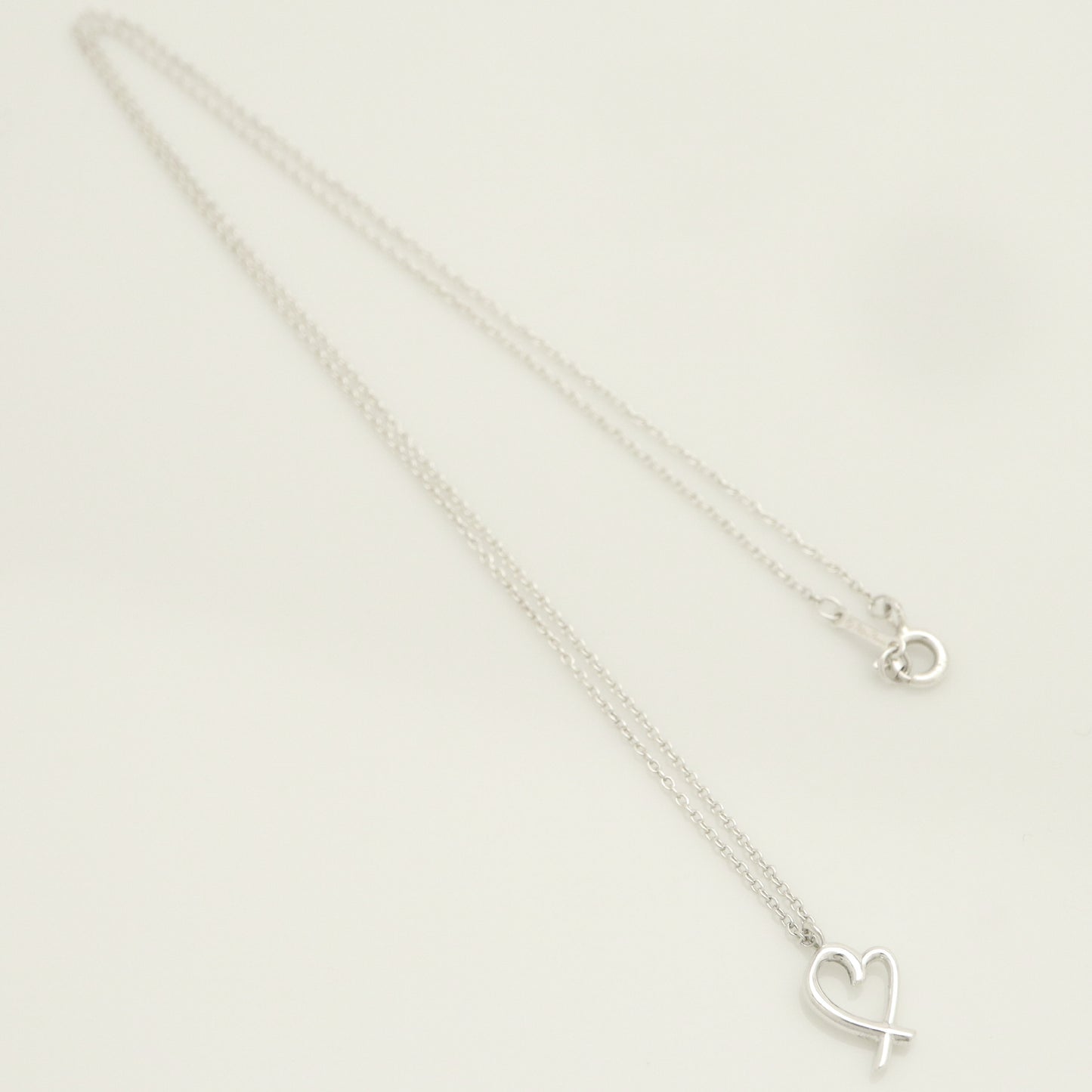 Tiffany & Co. Mini Loving Heart Necklace Pendant, 925 Sterling Silver, Weight 1.57g