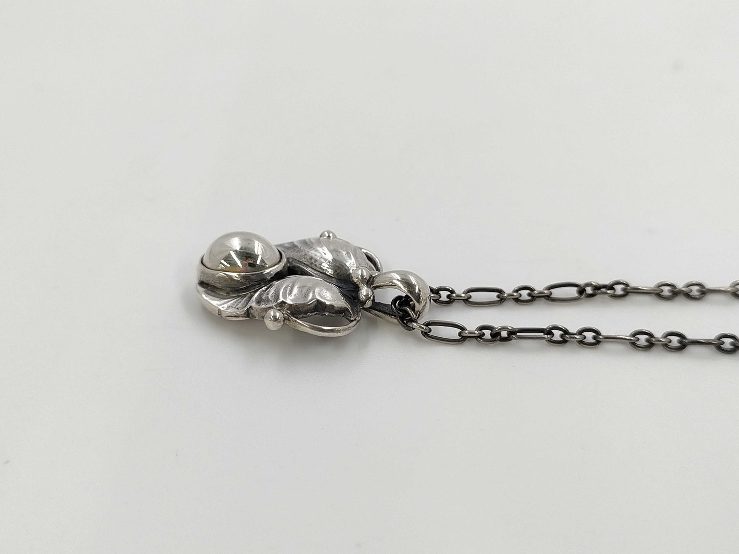 Georg Jensen 1994 Year Pendant Necklace Heritage Collection Ag925 Silver