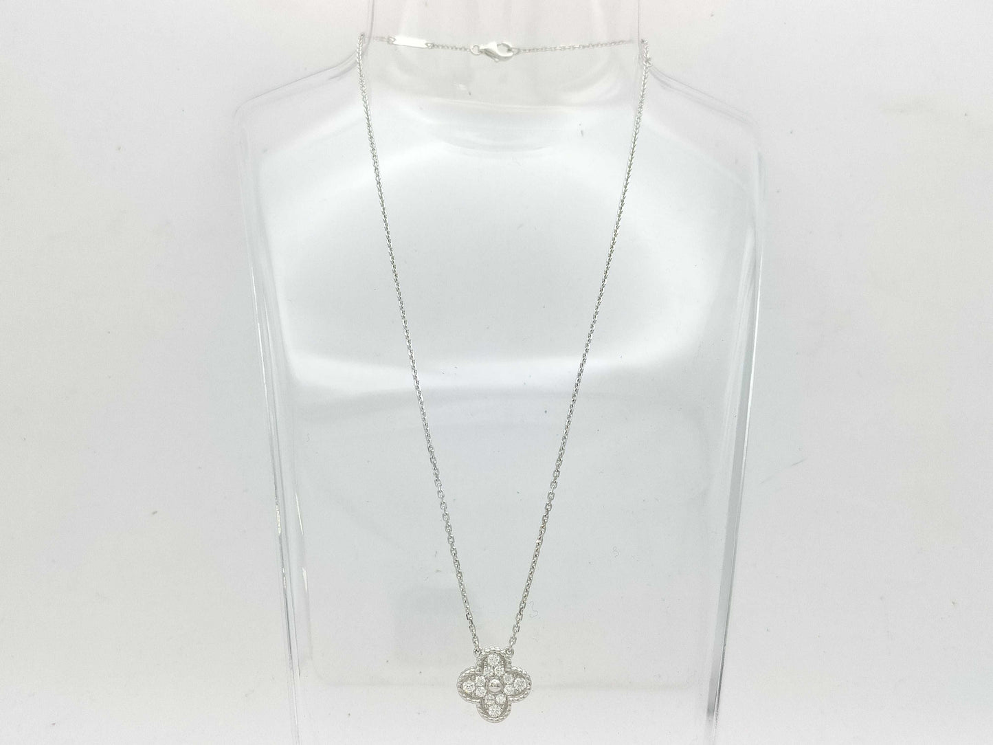 Van Cleef & Arpels Vintage Alhambra Diamond Necklace in 750 White Gold, 6.0g