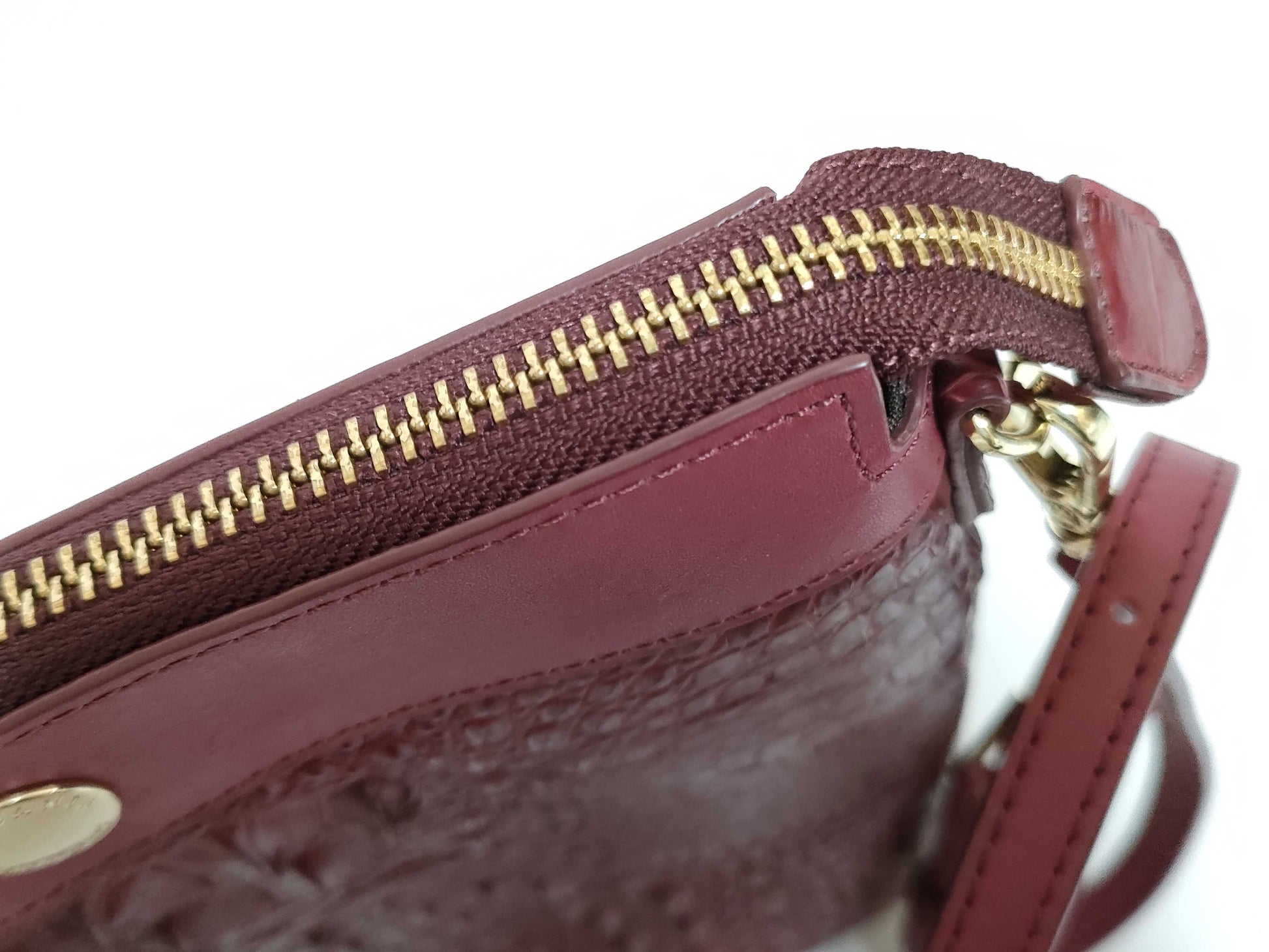 Crocodile leather shoulder bag