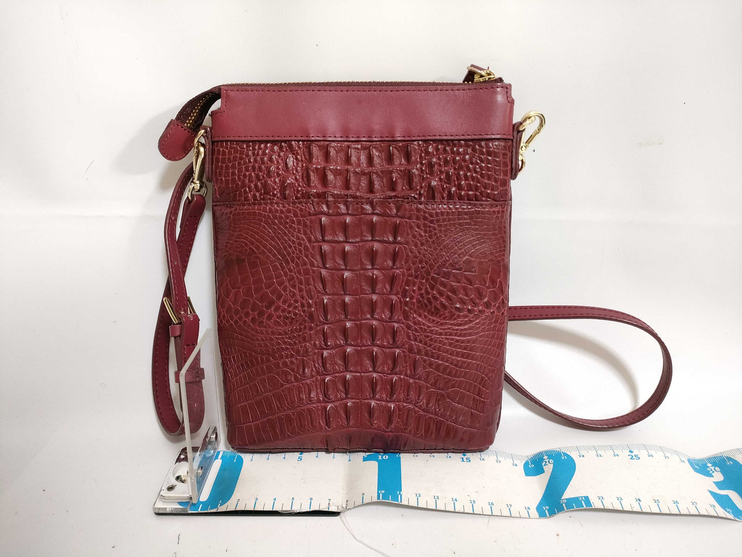 Crocodile leather shoulder bag