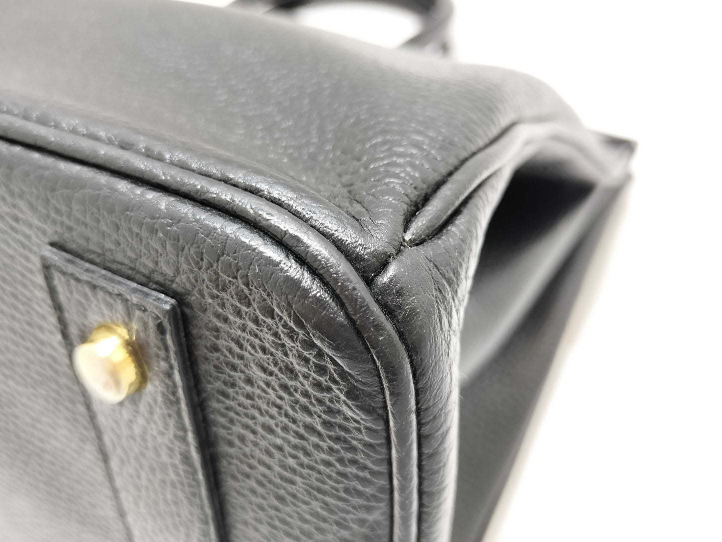High-class Birkin-style bag, black handbag