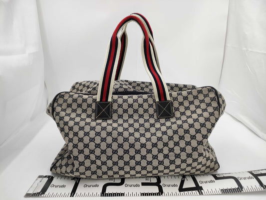 GUCCI Sherry Line Boston Bag Canvas Boston Bag
