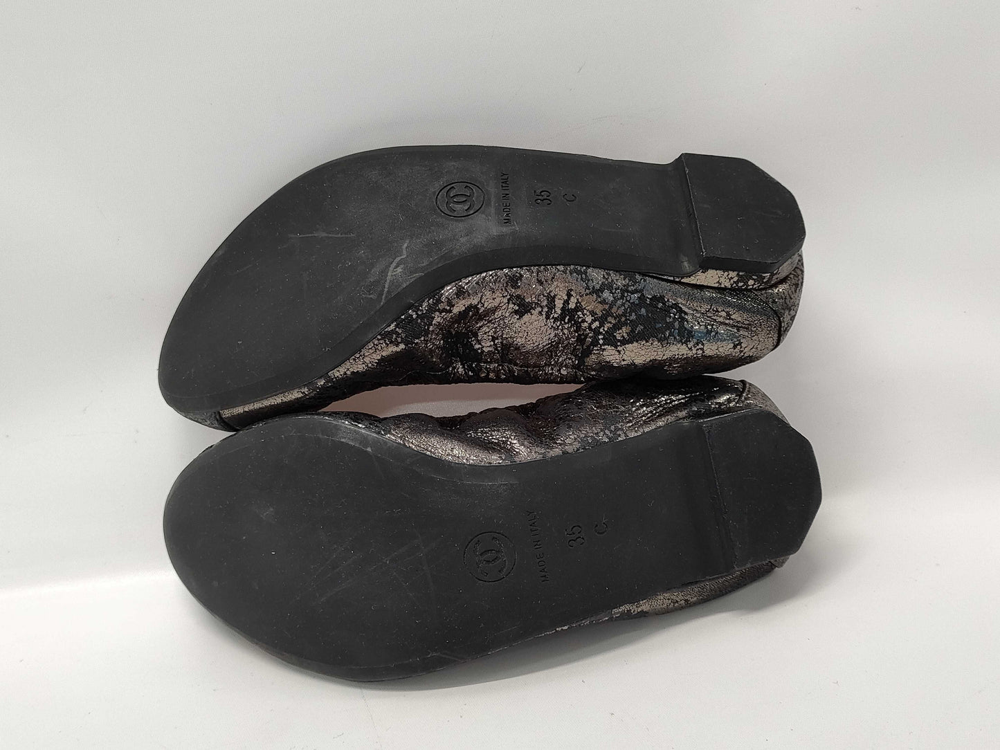 CHANEL Coco Mark Leather Ballet Flats Size 35 Other Shoes